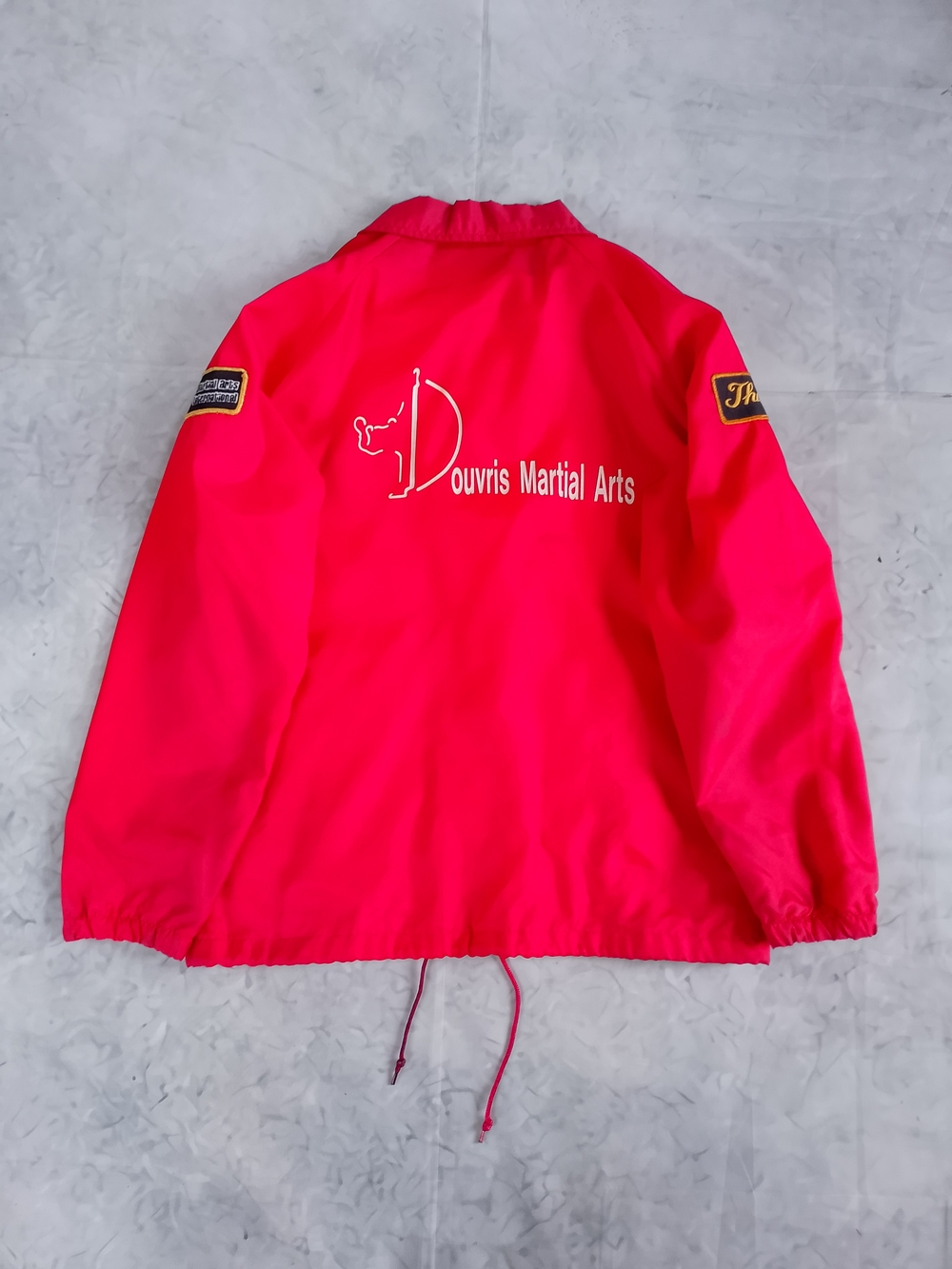 Vintage 2002 Douvris Martial Arts THUMP Jacket Kicking Guy